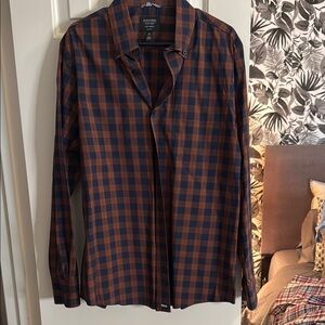 Men's Checkered Shirt - Blue and Brown